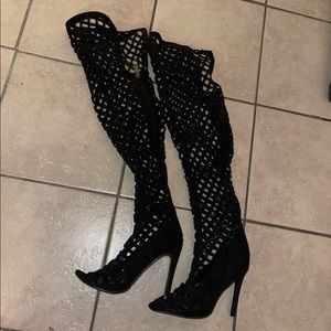 Knee high heel boots